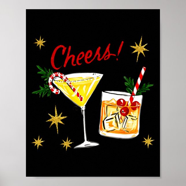 Poster Full Of Holiday Srit Cheers Martini Christmas Drin (Devant)