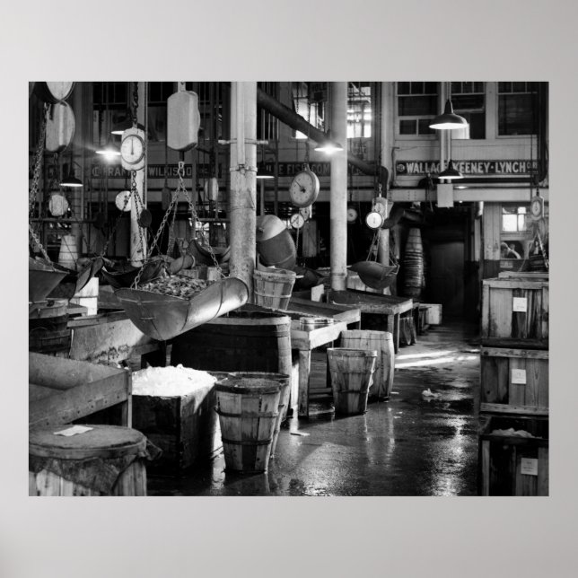 Poster Fulton Fish Market : 1954 (Devant)