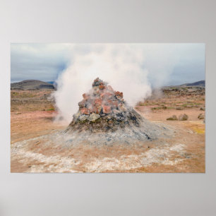 Poster Fumarole, zone géothermique de Hverir, Islande