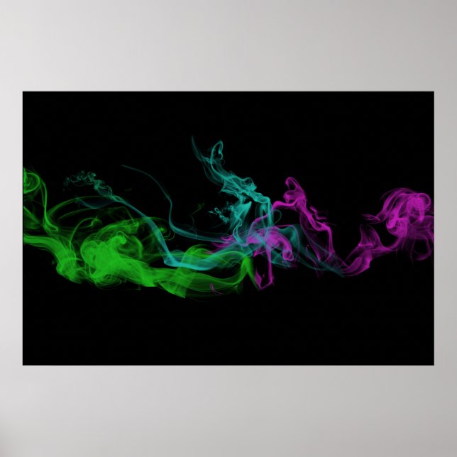 Poster Fumée Abstraite colorée (Devant)