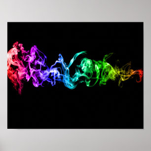 Poster Fumée abstraite colorée - un arc-en-ciel dans