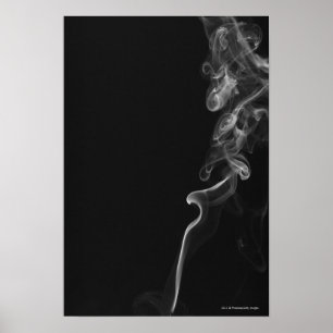 Poster Fumée blanche sur un fond noir