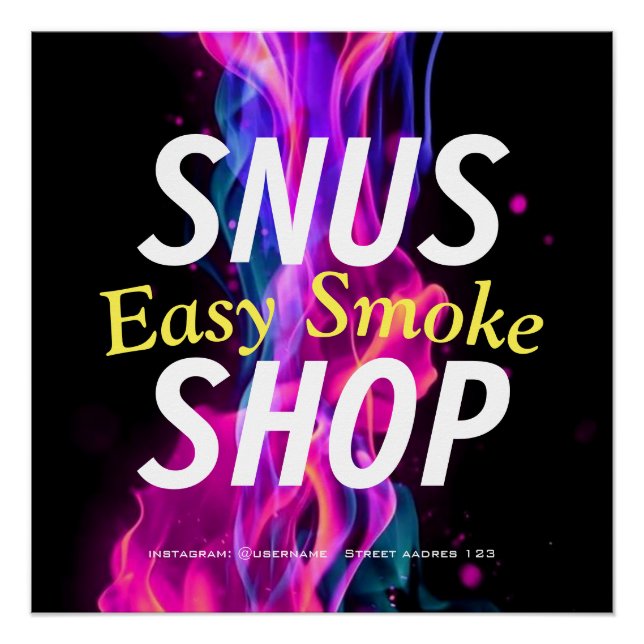 Poster Fumée Vape Boutique Fournitures d'affaires Jardin  (Devant)