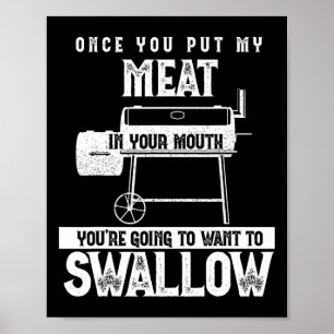 Poster Fumée Viande Fumée Fête Barbecue Fumer Pig Po