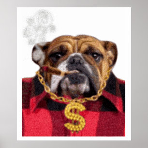Poster Fumer Gangsta Bulldog