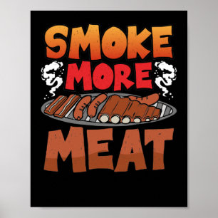 Poster Fumer plus Viande Fumer Grill Viande Barbecue