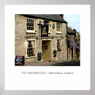 Poster Fumer Pub de chien Malmesbury, Angleterre