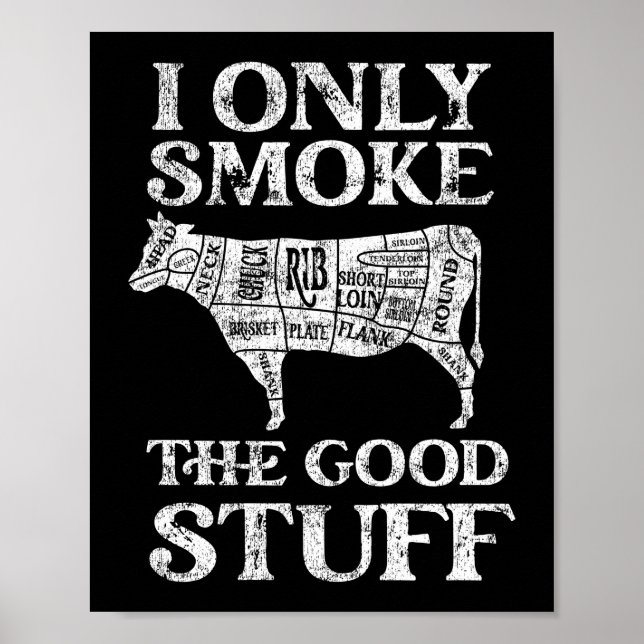 Poster Fumeur barbecue Je Ne Fumer Que Le Bon Truc (Devant)