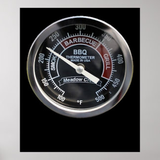 Poster Fumeur BBQ 225 Degrés Gage de température parfait