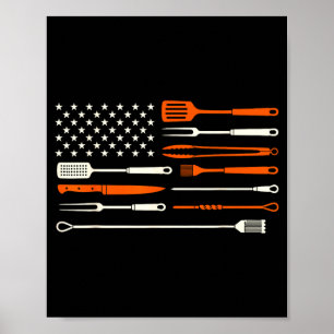 Poster Fumeur de barbecue barbecue chef outils de grillad