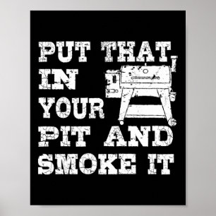 Poster Fumeur De Pellet Drôle Grill Cadeau Barbecue Pour