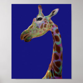 Poster Fun arc-en-ciel coloré Giraffe