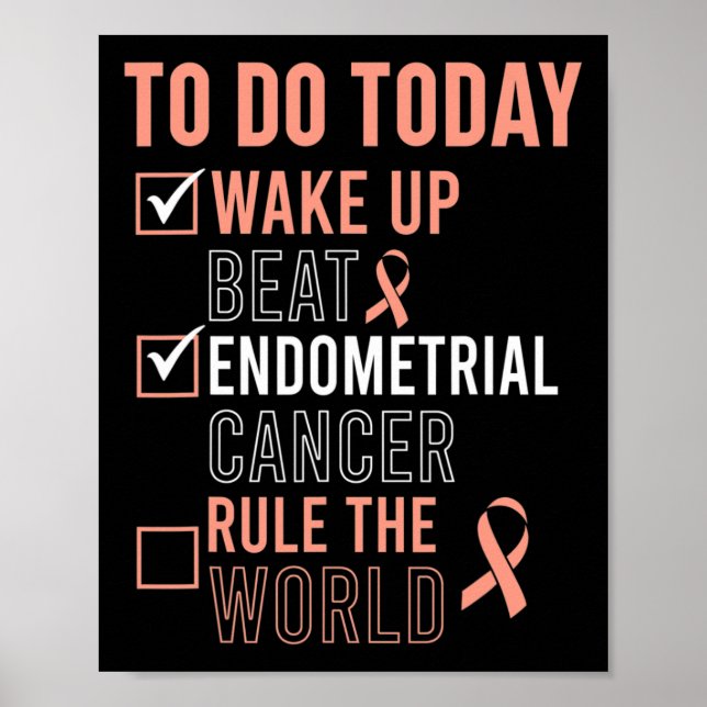 Poster Fun Beat Endometrial Cancer Rule the World - Survi (Devant)