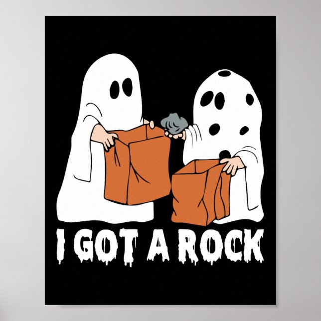 Poster Fun Boo Ghost Effrayant J'Ai Une Halloween Rock (Devant)