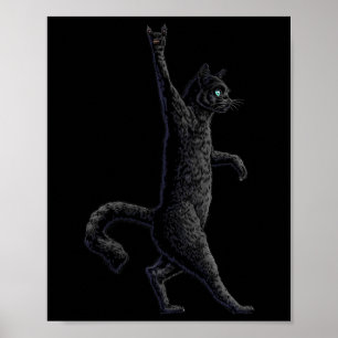 Poster Fun Cat Rock On Rock And Roll - Concert Band Tee -