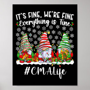 Poster Fun Certifié Assistant Médicale Noël CMA Xmas