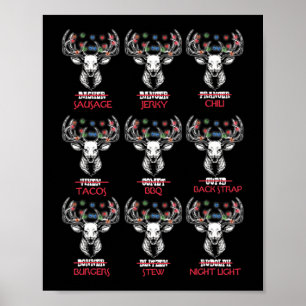 Poster Fun Christmas Deer Bow Hunting Santa Men Women Hun