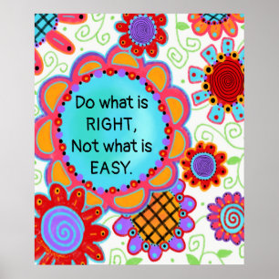 Poster Fun Coloré "Faites ce qui est bien" classe