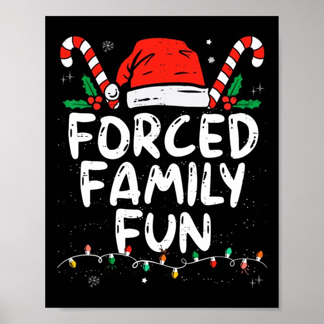 Poster Fun de famille forcé Sarcastique Noël drôle (Devant)