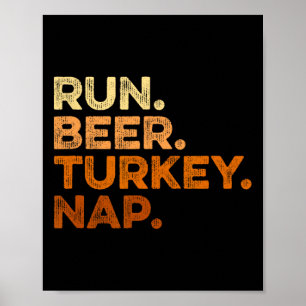 Poster Fun Fall Sayyings Thanksgiving Trot Run Bière Turq