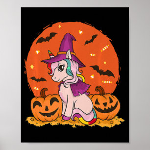 Poster Fun Halloween Witchy Unicorn Cute
