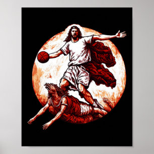 Poster Fun Jésus Traversant Le Diable Christian Bysketby
