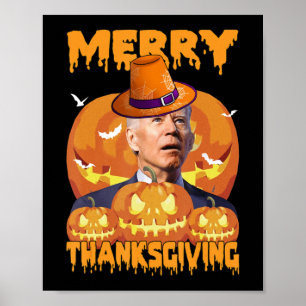 Poster Fun Joe Biden Confond Joyeux Thanksgiving Hall