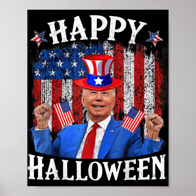 Poster Fun Joe Biden Happy Halloween For Fourth Of July (Devant)