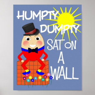 Poster Fun Jolly Nursery Rhyme Humpty Dumpty Cute