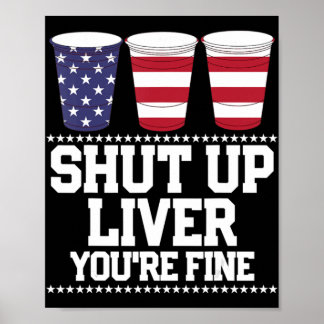 Poster Fun Juillet 4 FERMETURE LIVER VOUS ÊTES FINE Tasse