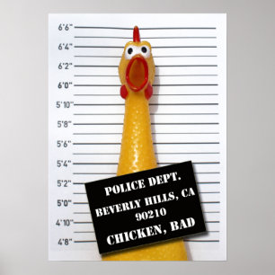 Poster Fun Poulet Mauvais Mugshot Poster!