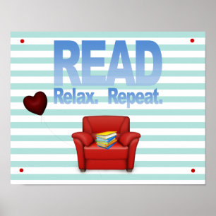 Poster Fun Read, Relax, and Repeat Literacy Print