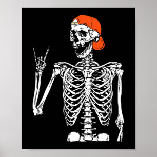Poster Fun Rocker Skeleton Hand Rock on Costume Halloween