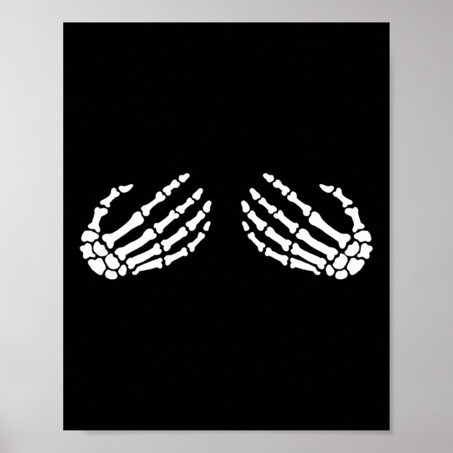 Poster Fun Skeleton Mains Halloween Filles Skeleton Bra (Devant)