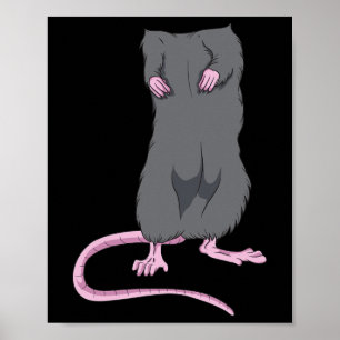 Poster Fun Souris sans tête Halloween Rat Body Costume fa