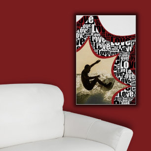 Poster Fun Star-Burst Black & White Love Activité