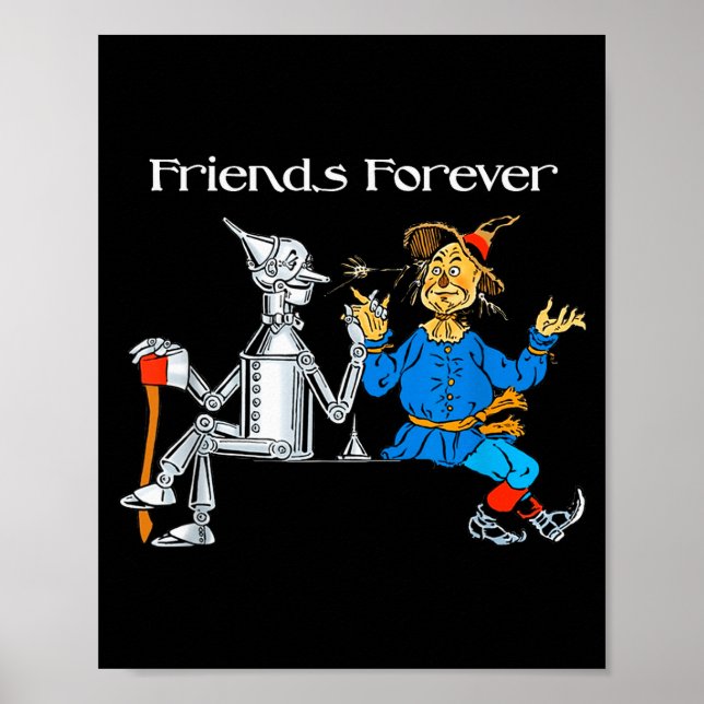 Poster Fun Tee Shirt Friends Forever Wizard Of Oz Ecrow  (Devant)