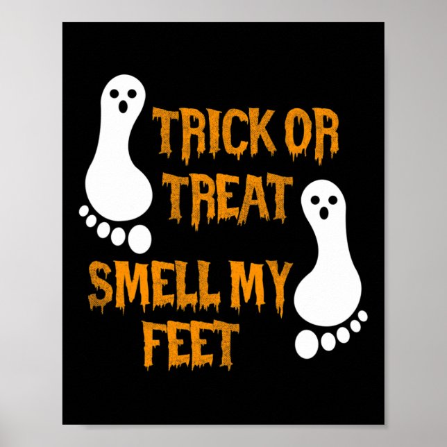 Poster Fun Trick ou Treat odore mes pieds Halloween (Devant)
