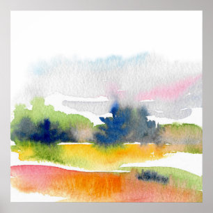 Poster 'Fun with Watercolor Brushstrokes' Abstrait