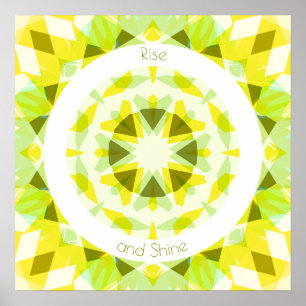 Poster Fun Yellow Green Rise et brillant Star Motivationn