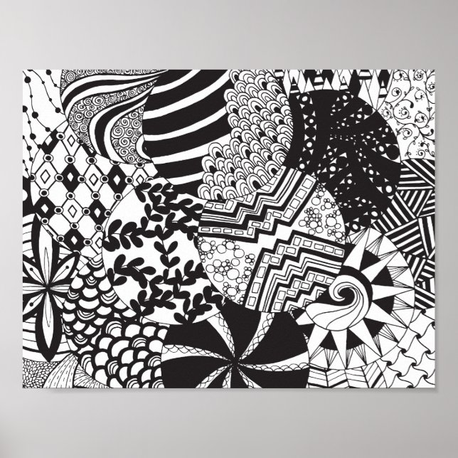 Poster Fun Zendoodle Cercle Motifs (Devant)