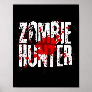 Poster Fun Zombie Hunter Design Pour Garçons Filles Hallo