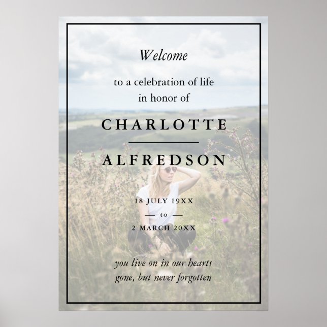 Poster Funérailles élégantes | Photo de service funèbre c (Devant)