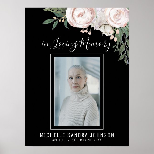 Poster Funérailles Noir Célébration de l'Affiche de bienv (Devant)