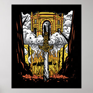 Poster Funérailles viking