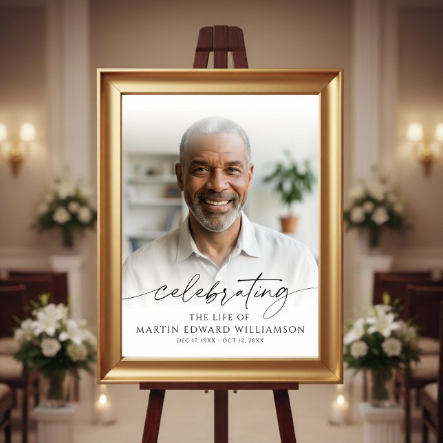 Poster Funeral Celebration of Life Photo Memorial (Créateur téléchargé)