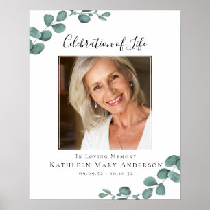 Poster Funeral Celebration of Life Photo Welcome Sign