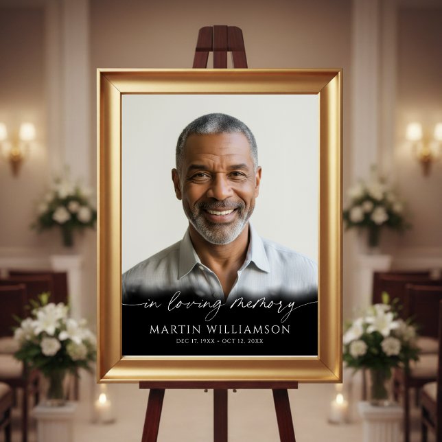 Poster Funeral Forever In Our Hearts Photo Modern Script (Créateur téléchargé)