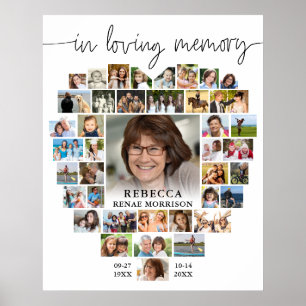 Poster Funeral Heart 40 Photo Collage Script En Mémoire