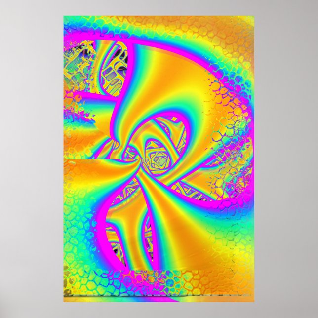 Poster Funkidelic Dichroic Fused Glass Fractal (Devant)
